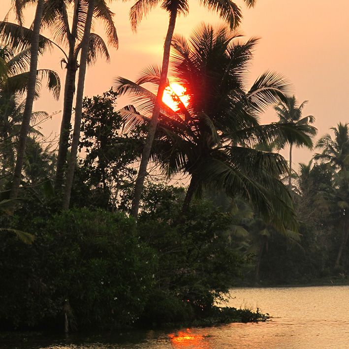 Sunset, Munroe island, India