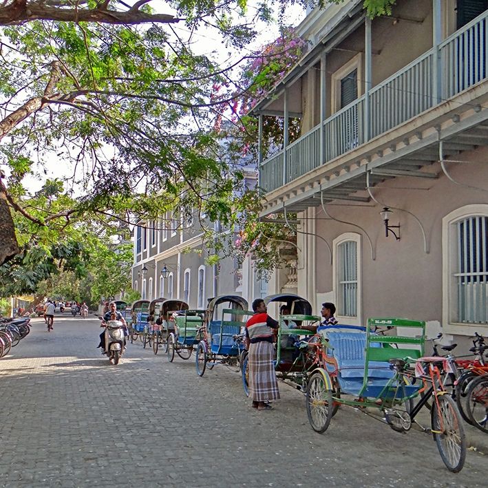 Francois martin street in Pondicherry Francois martin street, Pondicherry, India