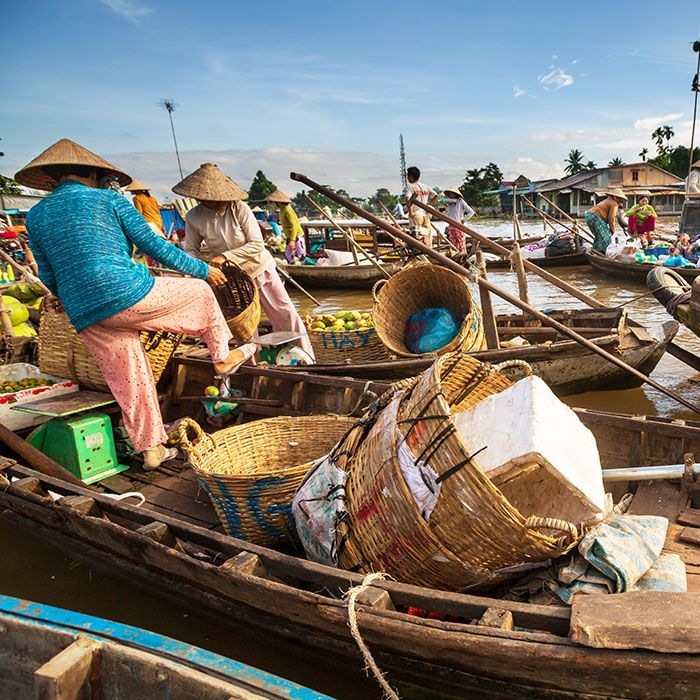 Floating Market, Cai Be, Vietnam