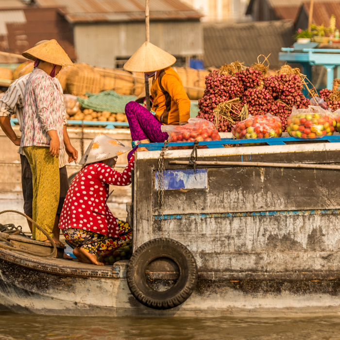 The floating market of Cai Rang Vietnam, Floating market, Cai Rang